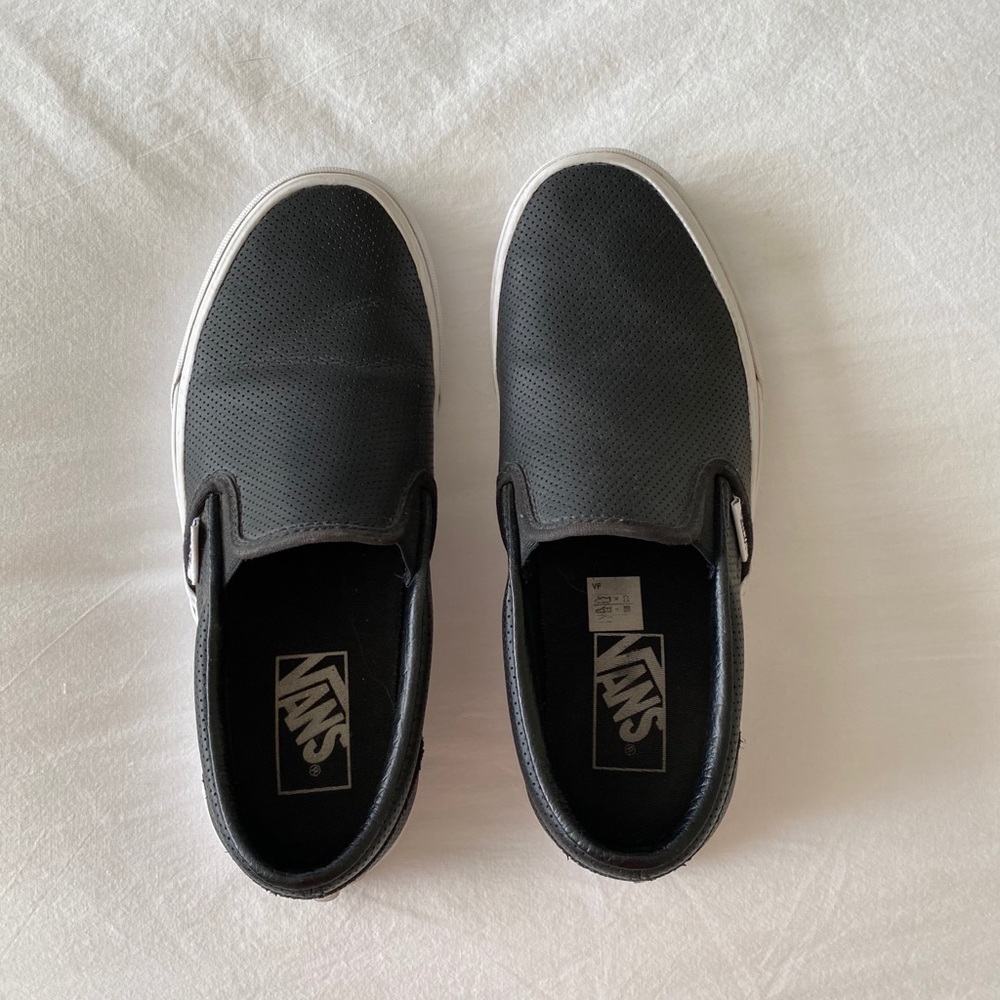 Black leather vans